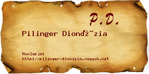 Pilinger Dionízia névjegykártya